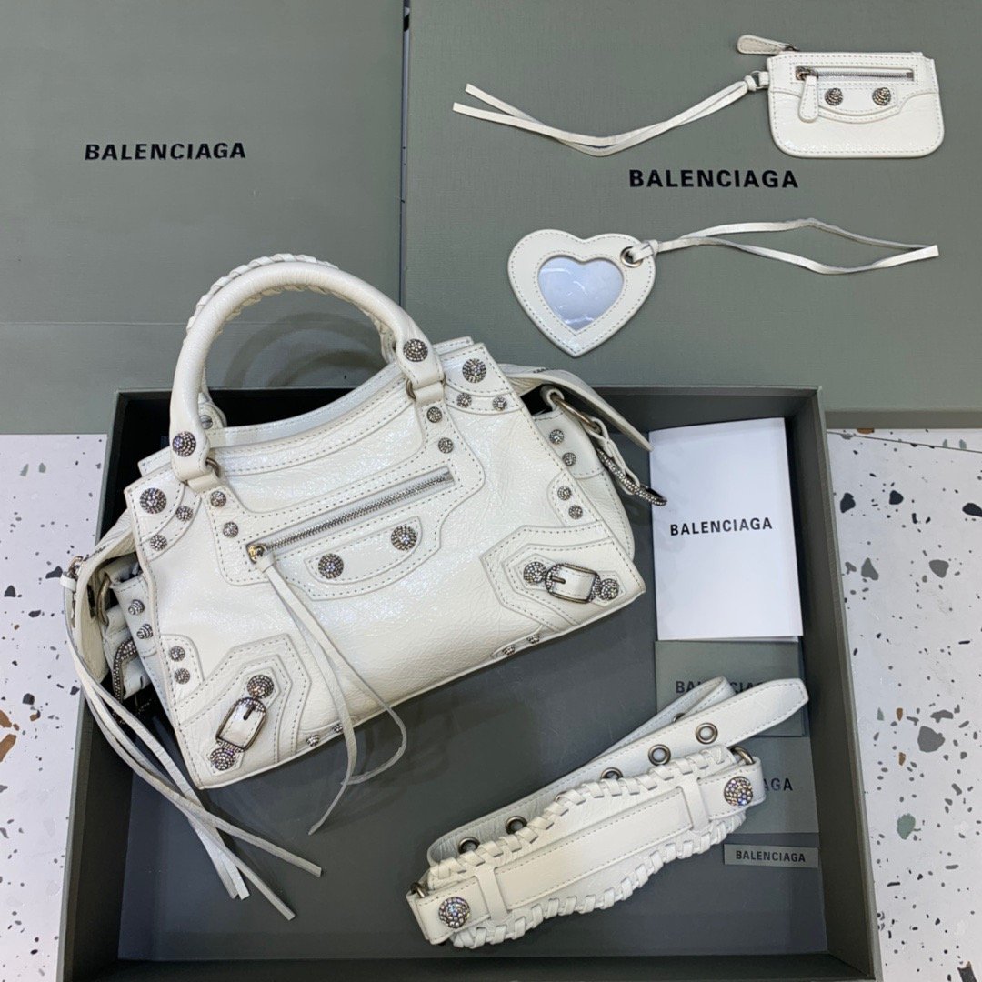 Balenciaga Neo Cagole XS Handbag In White