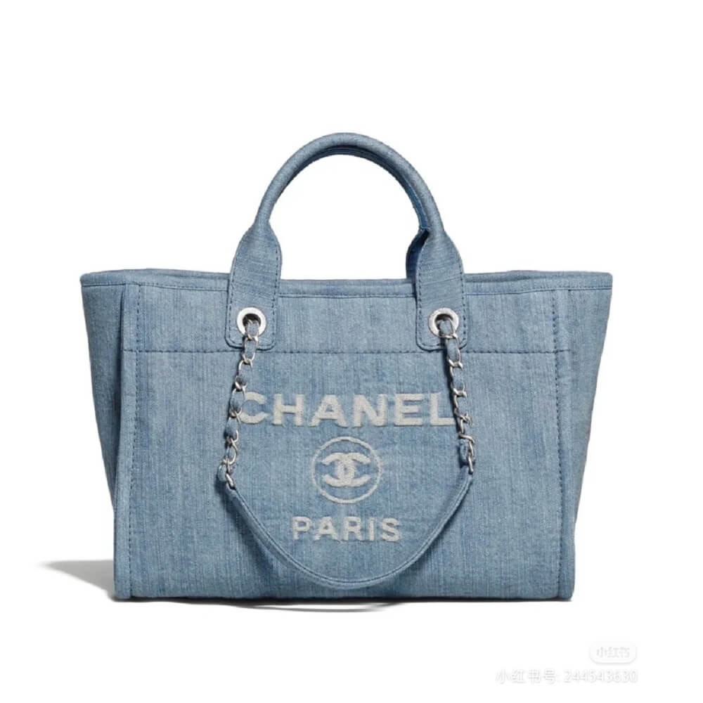 Chanel Deauville Small Shopping Bag AS3351 Denim Vintage Blue