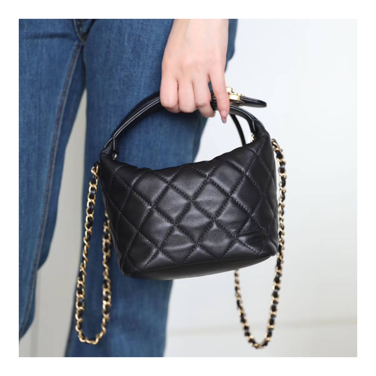 Chanel Small Lambskin Hobo Bag AS1745