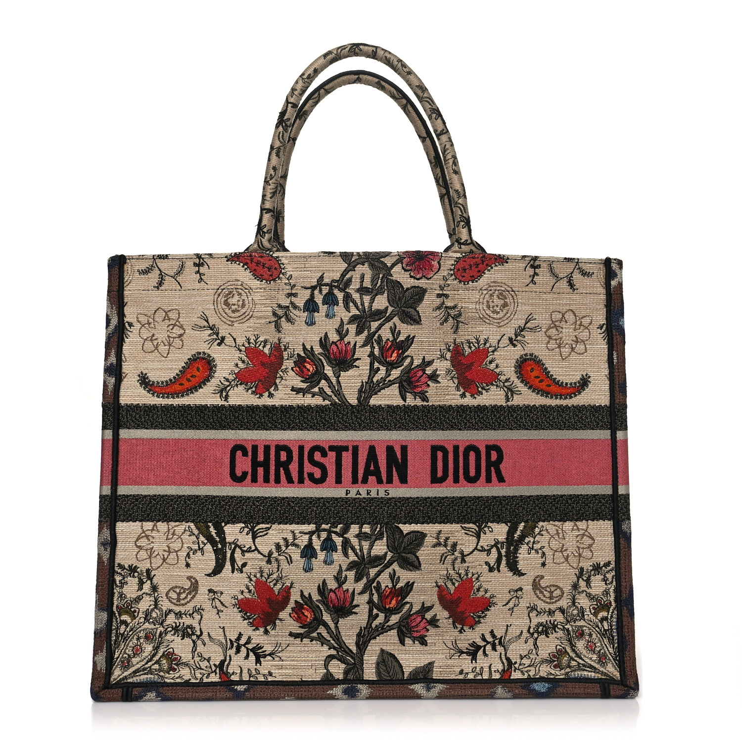 CHRISTIAN DIOR Large Broderie Dior Flowers Book Tote