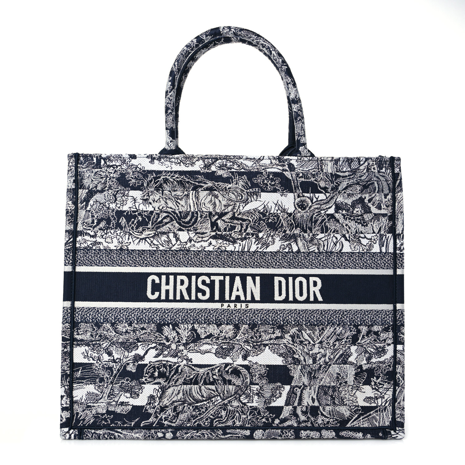 CHRISTIAN DIOR Large  Toile  Book Tote Blue