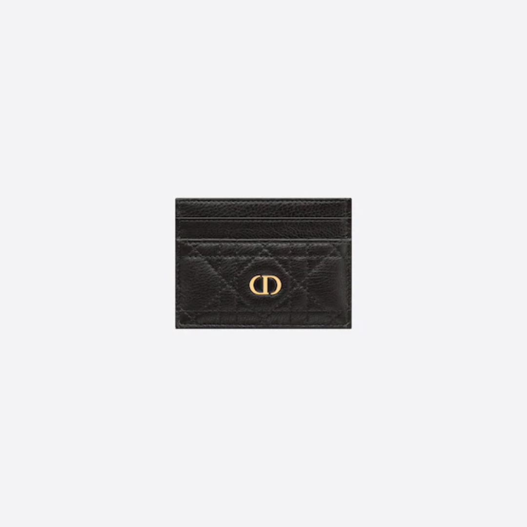 DIOR CARO FIVE-SLOT CARD HOLDER Black