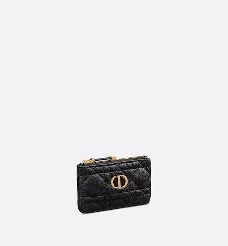 DIOR CARO ZIPPED KEY CASE Black