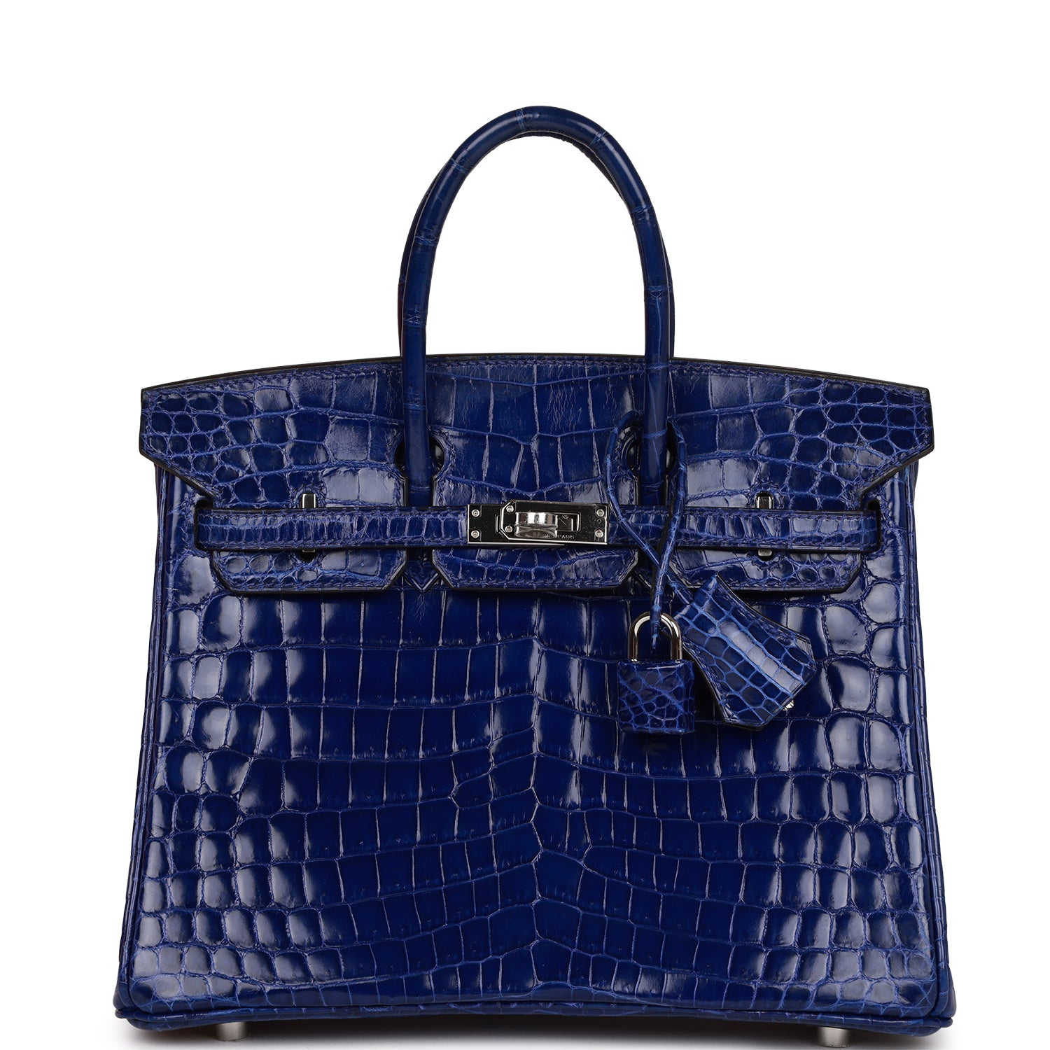 Hermès Birkin 25 Bleu Electric Shiny Niloticus Crocodile Palladium Hardware