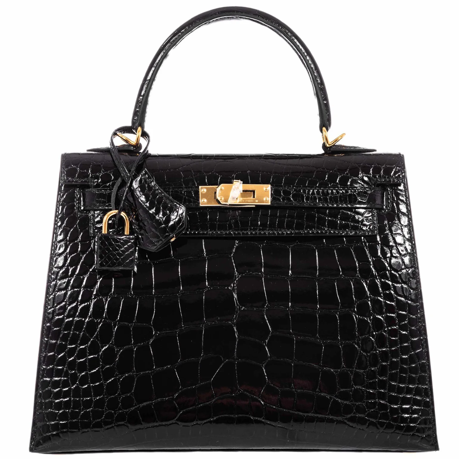 Hermès Kelly 25 Sellier Black Alligator Gold Hardware