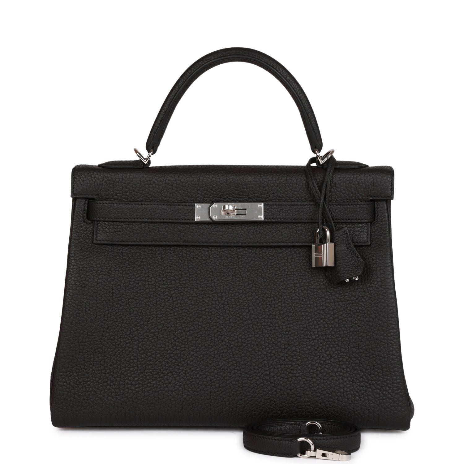 Hermès Kelly Retourne 32cm Black Togo Palladium Hardware