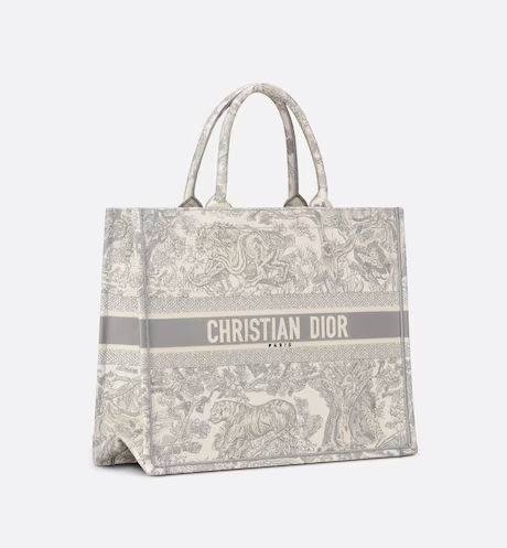 LARGE DIOR BOOK TOTE Gray Toile de  (42 x 35 x 18