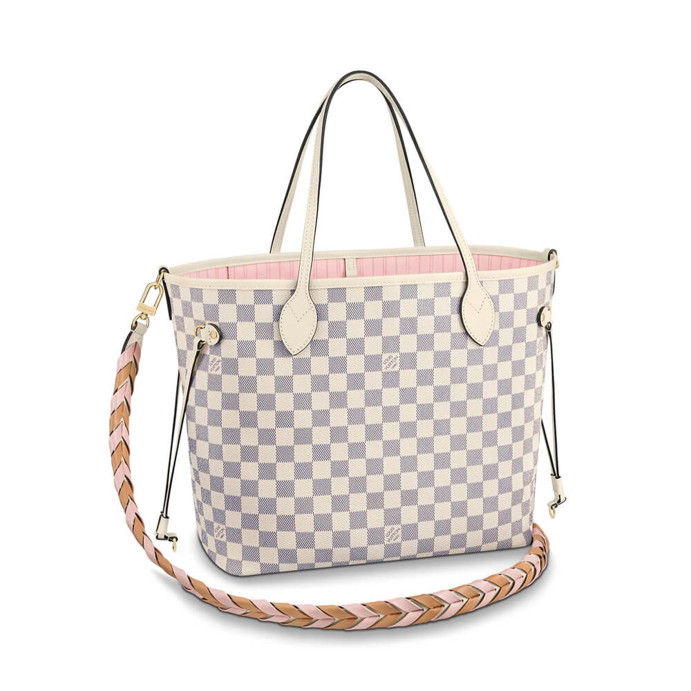 Louis Vuitton Damier Azur Neverfull MM N45295 Pink