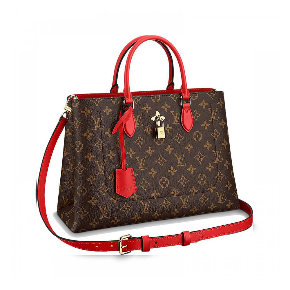 Louis Vuitton Monogram Canvas Flower Tote M43553 Red