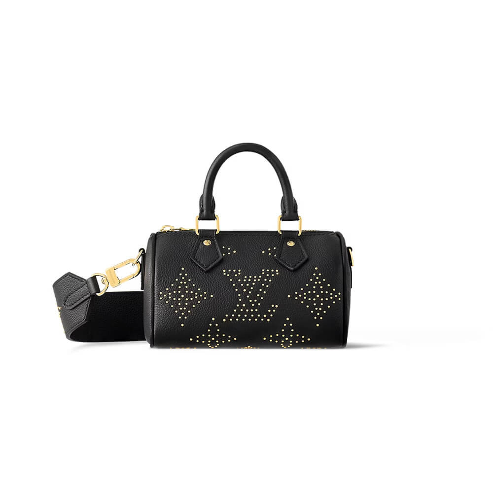 Louis Vuitton Nano Speedy M46745 Black Monogram Empreinte With Studs