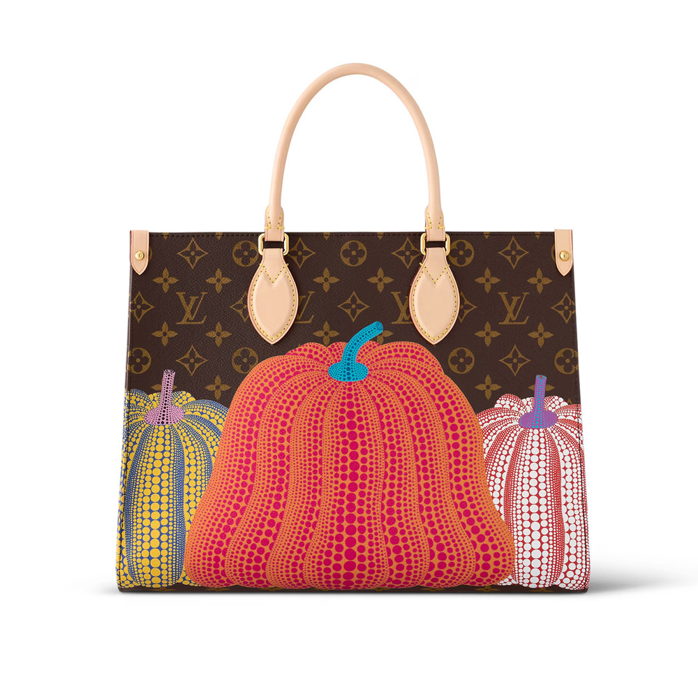 LV x YK OnTheGo MM with Pumpkin Print M46466