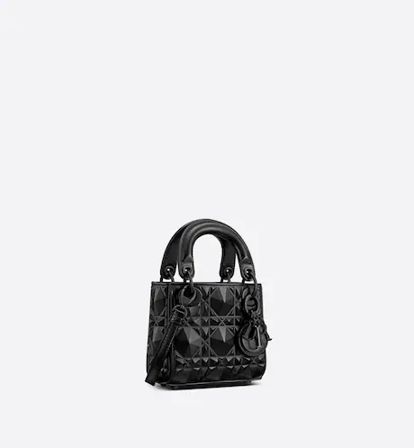 MICRO LADY DIOR BAG Black with Diamond Motif